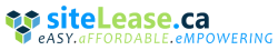 A logo for the company Sitelease.ca which provides easy, afforable, and empowering website solutions. The icon is made up of three cubes in an inverted triangle arrangement